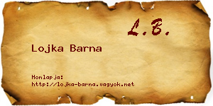 Lojka Barna névjegykártya